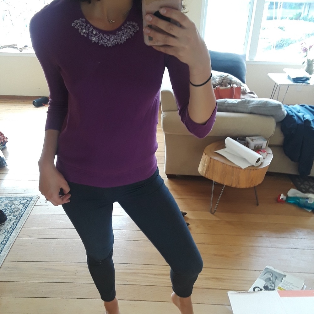 Ann Taylor purple gem sweater